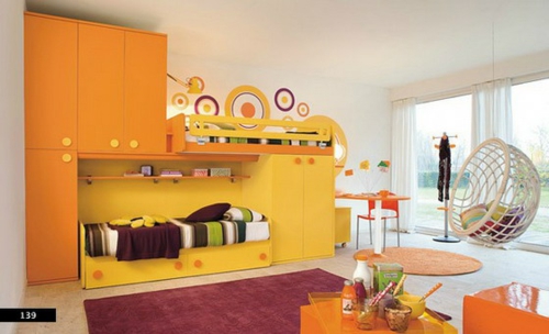 Kinderzimmer Design Idee in Weiß und Gelb - origineller Vorschlag