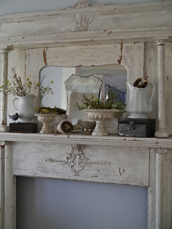 Frühlingsdekorationen für das Kaminsims – frische Ideen