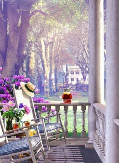 Schöne,farbenfrohe Veranda Ideen - gemütliche Sitzecke