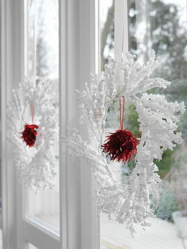 35 Bastelideen für Fenster Weihnachtsdeko