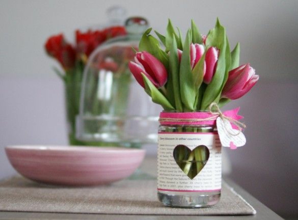 Tischdeko mit Tulpen - festliche Tischdeko Ideen mit ...