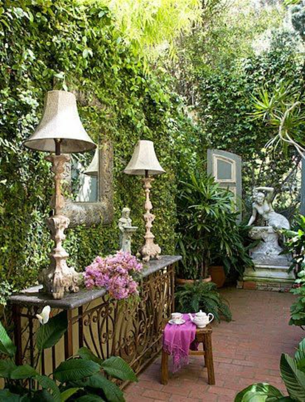 Kleiner Garten Ideen gartenideen lampen vintage