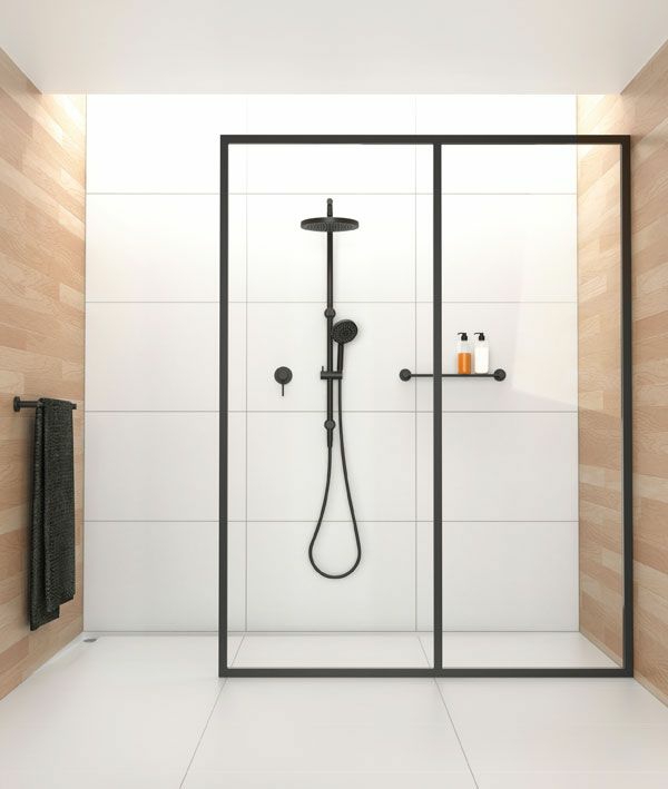 badezimmergestaltung ideen walk in dusche schwarz