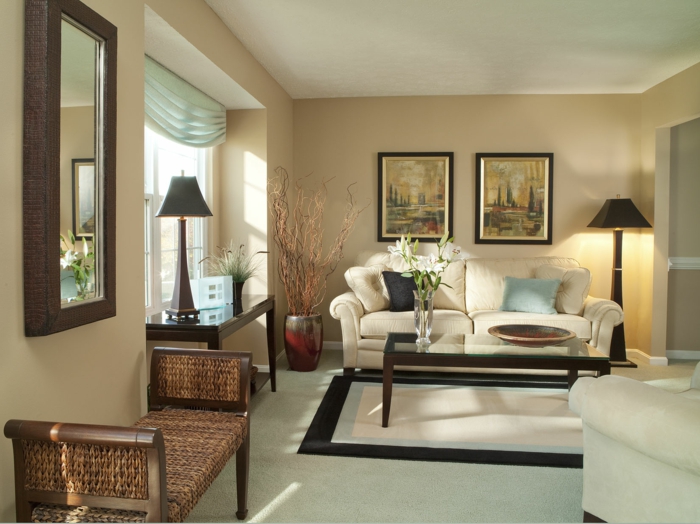 wandfarbe wohnzimmer beigen wandfarben töne streichen mischen nuancen nyanser mplsscene
