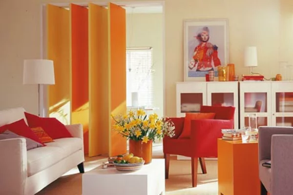 die orange farbe wohnzimmer