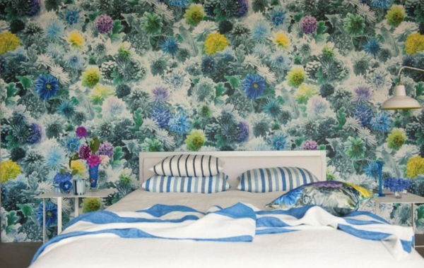 Frühling Dekoration Ideen in Blau Schlafzimmer