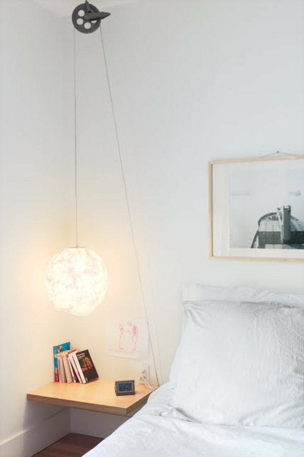 Hängende Lampe  Dekoration sehr minimalistiches Schlafzimmer