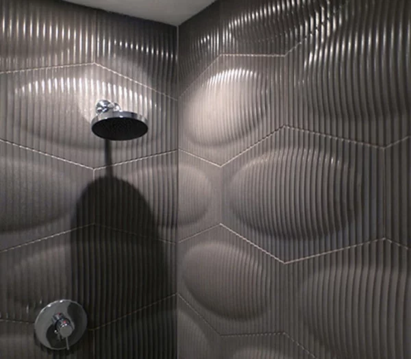 beton fliesen optisch bad dusche geometrische formen
