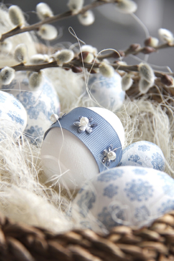 blaue deko ideen für ostern ostereier dekoration festlich