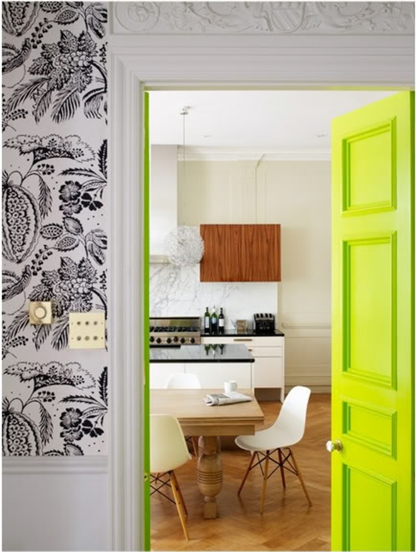  eklektische interieur ideen farben gardinen grün