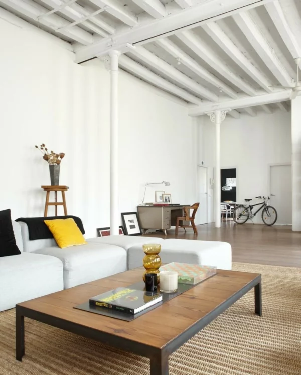 gelbe schwarze kissen wohnzimmer design idee stil new york