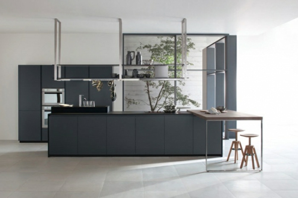 grau kücheninsel designs minimalistisch idee design