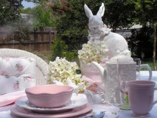 kaninchen idee deko fest feier familie ostern keramik outdoor