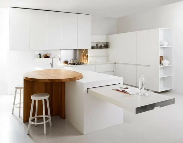 minimalistische weisse küche essecke elmar studio