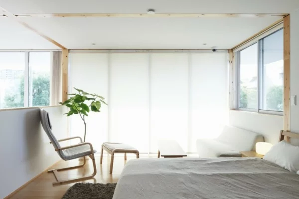 modern weiss schlafzimmer minimalistische inspiration idee design japanisch stil