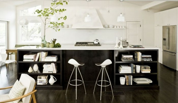 moderne küche dunkles holz kücheninsel designs