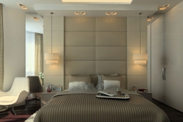 neutral farben schlafzimmer design minimalistisich kreative Interieur Ideen