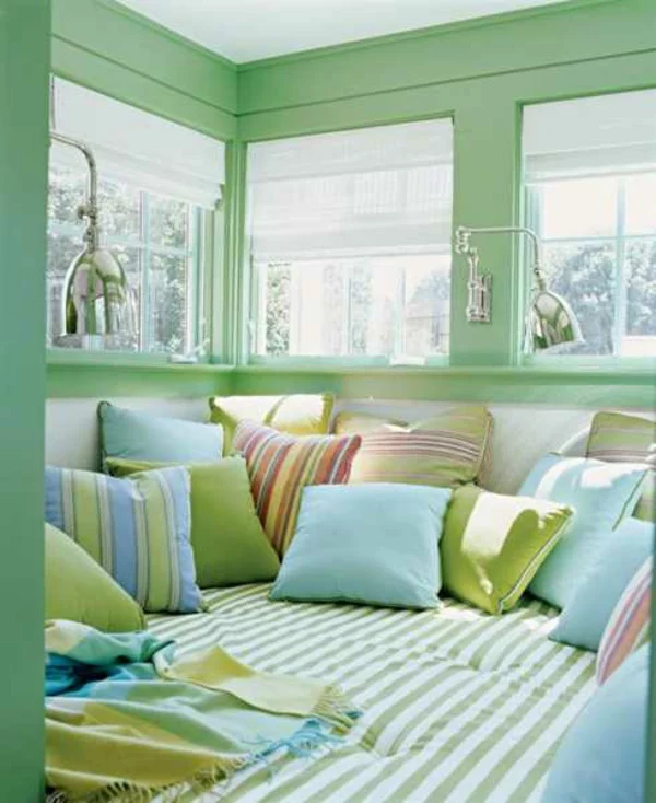 pastell farben idee design streifen schlafzimmer