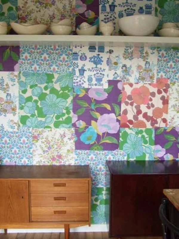 Wanddekoration in Patchwork-Stil in der Wohnung