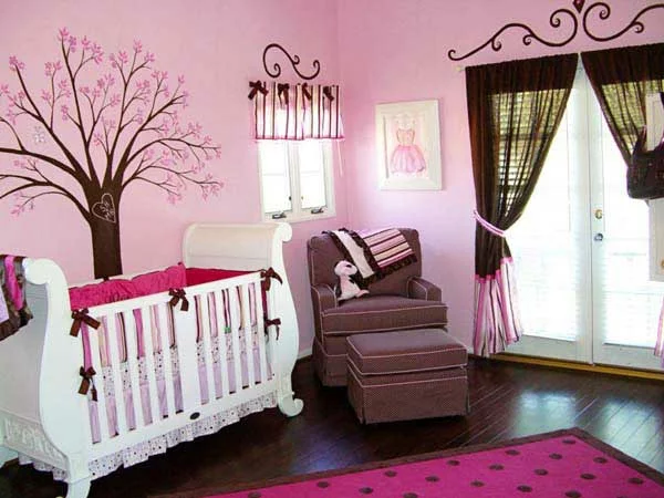 rosa farben idee design verspielte kinderzimmer baby