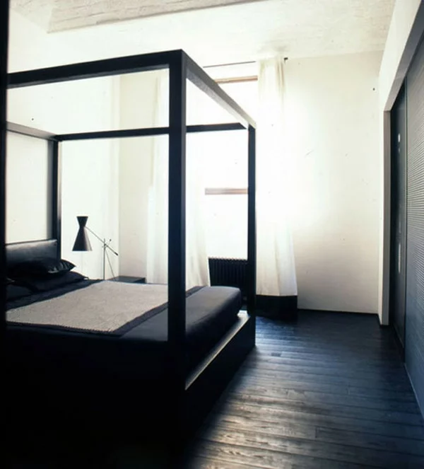 schlafzimmer  schwarze interieur design ideen vorschläge