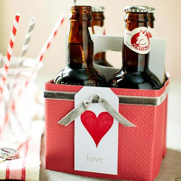 valentinstag geschenkpackung bier idee