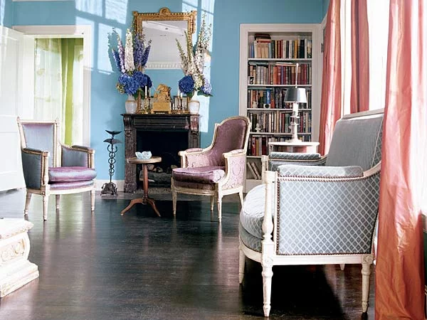 stilvolle blau und violet interieur farben ausstattung.
