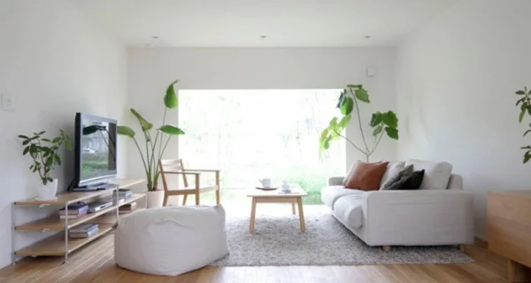 weiss modern wohnzimmer idee design minimalistisch