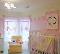 Inspirierende Gelbe und Rosa Interieur Elemente im Babyzimmer