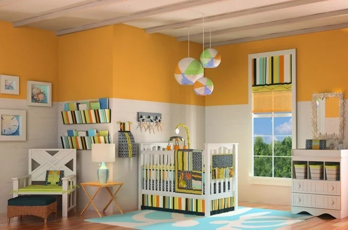 babyzimmer gestalten babyzimmer set orange
