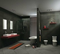 33 dunkle Badezimmer Design Ideen