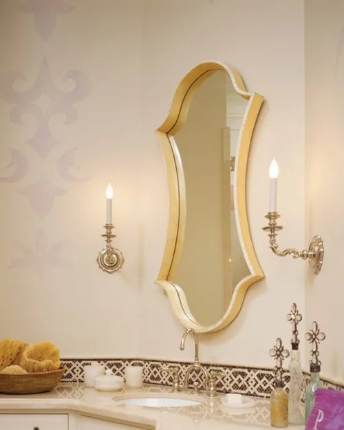 badezimmer interieuers einfarbig schlicht kerzen elegant