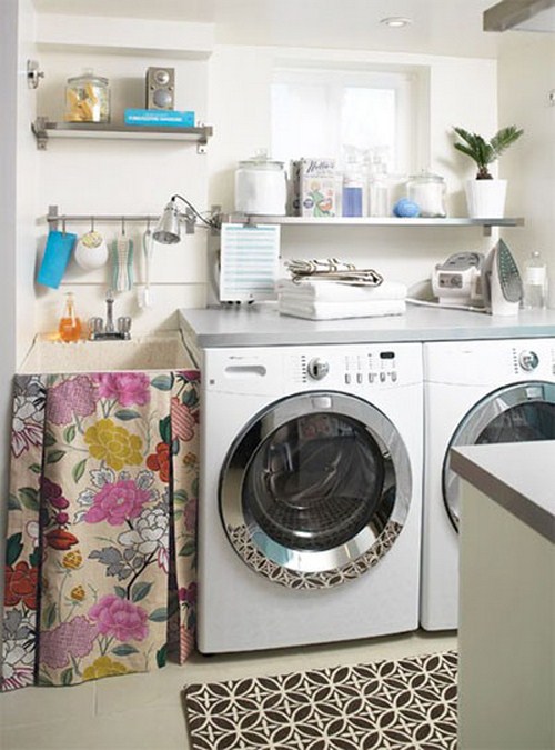 behagliche kleine Waschküche Interieur Design
