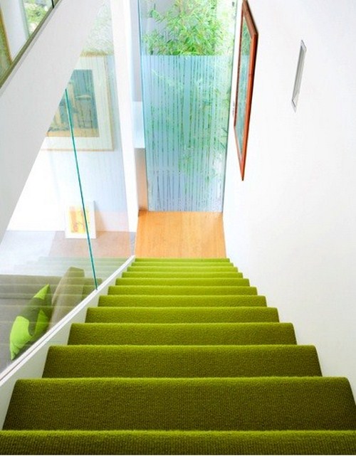 coole Treppen Vorleger grüne Farbe