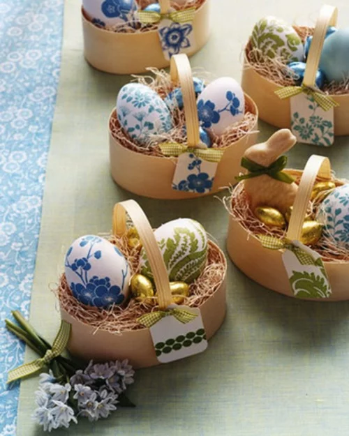 dekorativ korb idee deko ostern eier