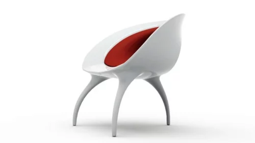 der qi dian stuhl von benoit lienart rot weiß design modell