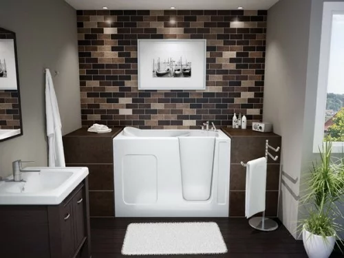 dunkle badezimmer design ideen braune akzente