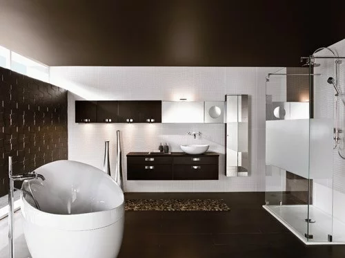 dunkle badezimmer design ideen minimalistisch modern