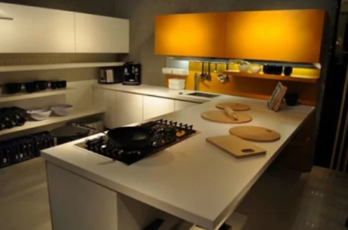 eindrucksvoll weiß orange Ihre kleine Küche texturen kompakt erweitert  küchenschränke