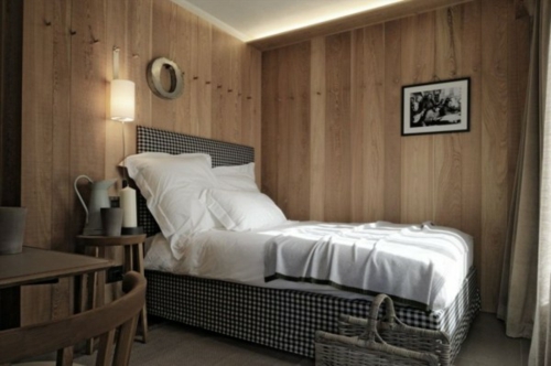 einzelbett stilvoll wanddekorationschlafzimmer originell gemütlich echtholz