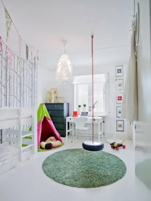 eklektische babyzimmer interieur ideen einzigartig weich teppich
