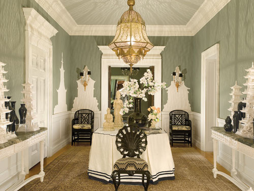 elegante decke esszimmer interieur lampen stühle