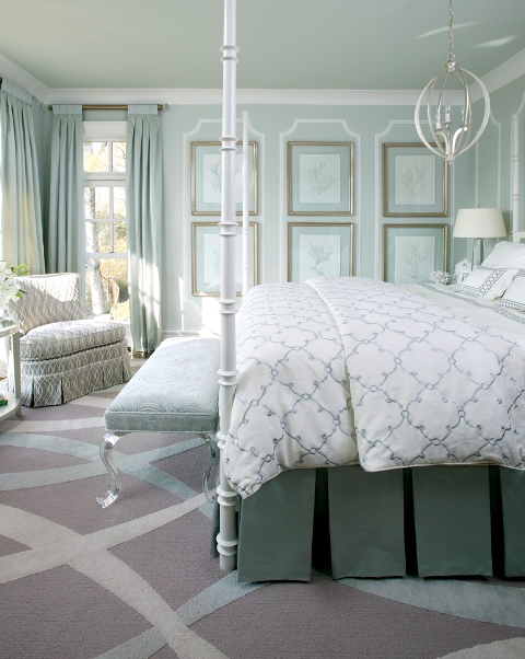 elegante decke schlafzimmer pastelfarben bett