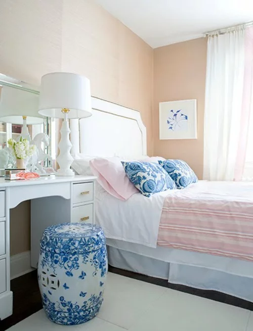 unglaubliche lachsfarben ausstattung ideen schlafzimmer blass nuancen