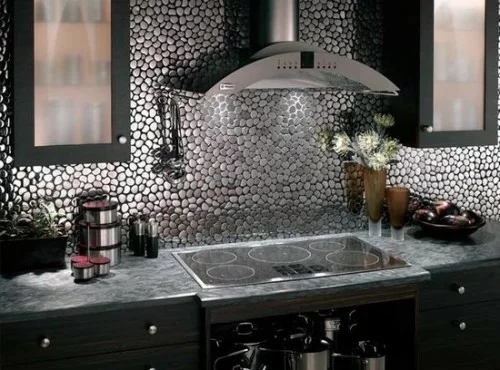 extravagant glänzend küchenspiegel design