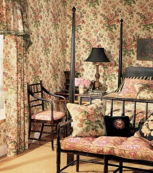 frappant design schlafzimmer bunte farbenfrohe helle grelle französisch rustikal stil-elemente