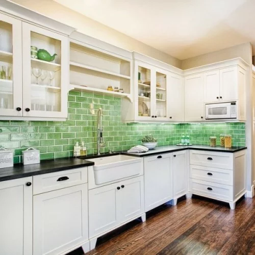grün küchenspiegel weiß ausstattung design idee