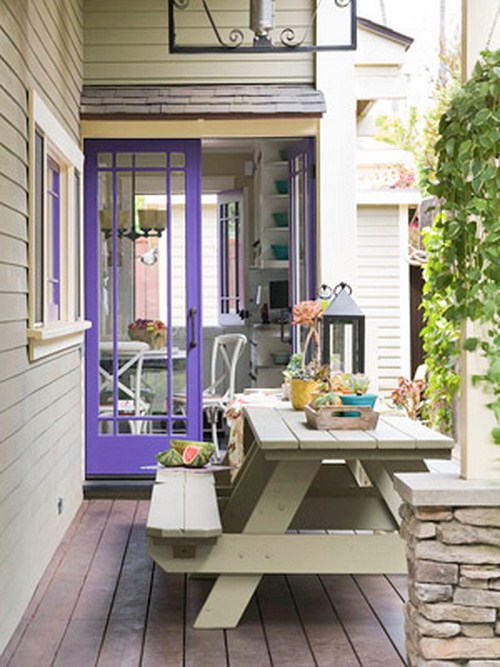 kleines eingangstür purpur farbe Terrasse