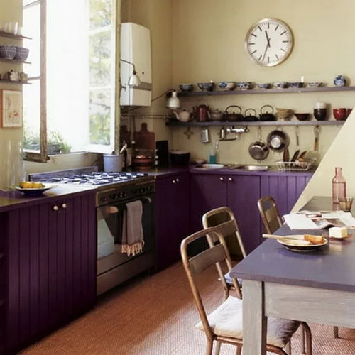 französische dekoration küche idee lila