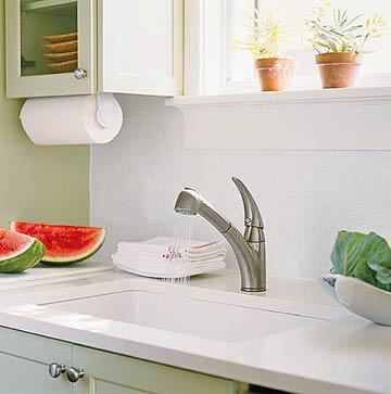 laminat arbeitsplatte wassemelone weiße küche bordküche